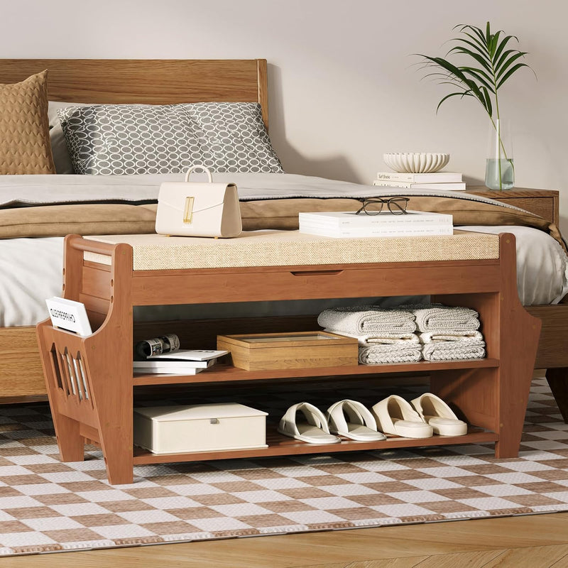 39.4in Shoe Bench with 2 Holder 3 Tier