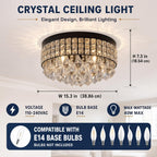 39CM Chrome Semi Flush Mount Ceiling Light Fitting