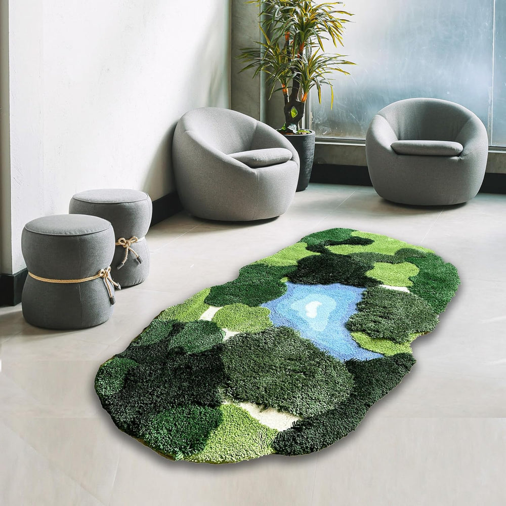 3d Moss Rug Shag Carpet Leaf Area Bathroom