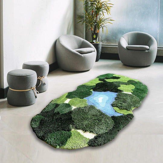 3d Moss Rug Shag Carpet Leaf Area Bathroom