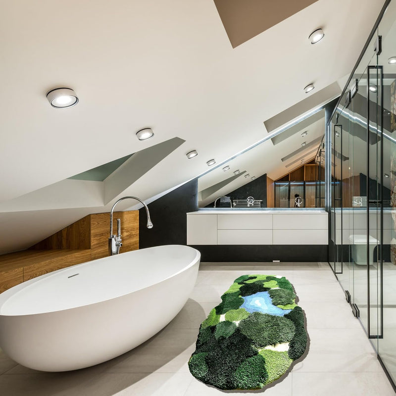 3d Moss Rug Shag Carpet Leaf Area Bathroom