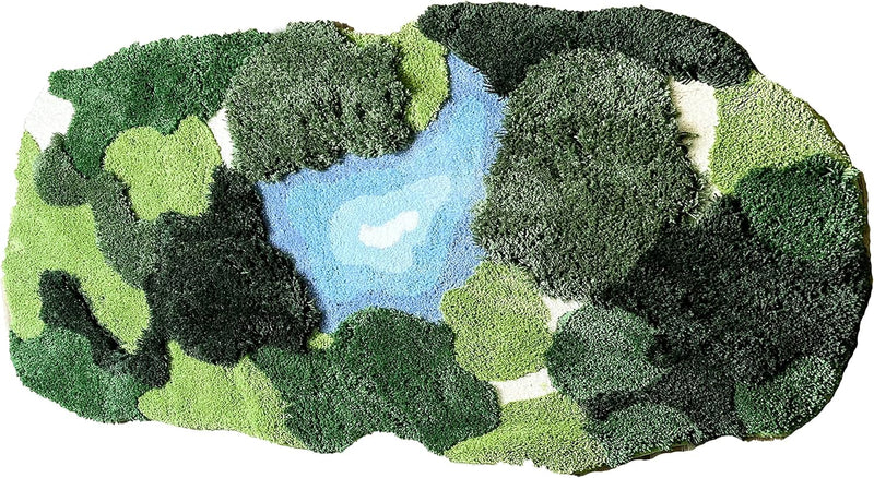 3d Moss Rug Shag Carpet Leaf Area Bathroom