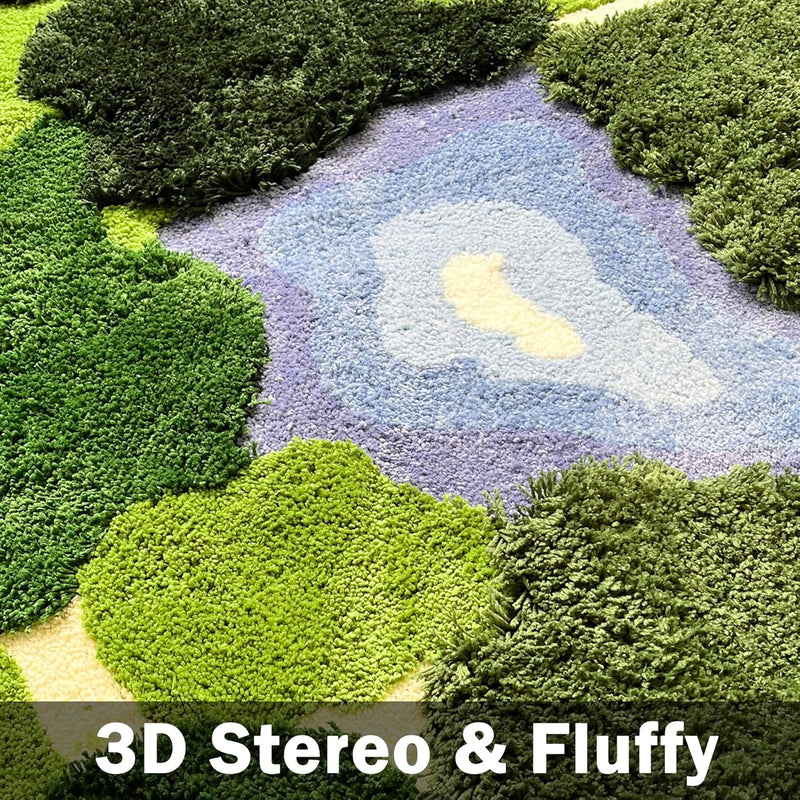 3d Moss Rug Shag Carpet Leaf Area Bathroom