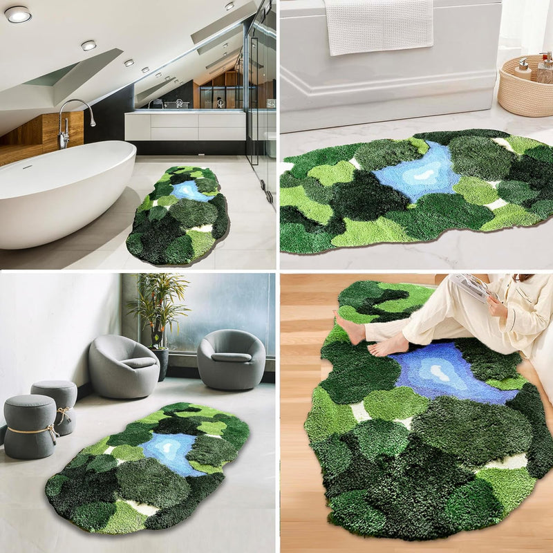 3d Moss Rug Shag Carpet Leaf Area Bathroom