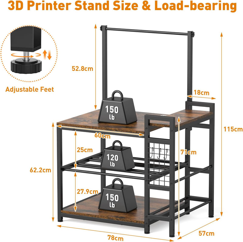 3d Printer Table with Filament Storage Rack