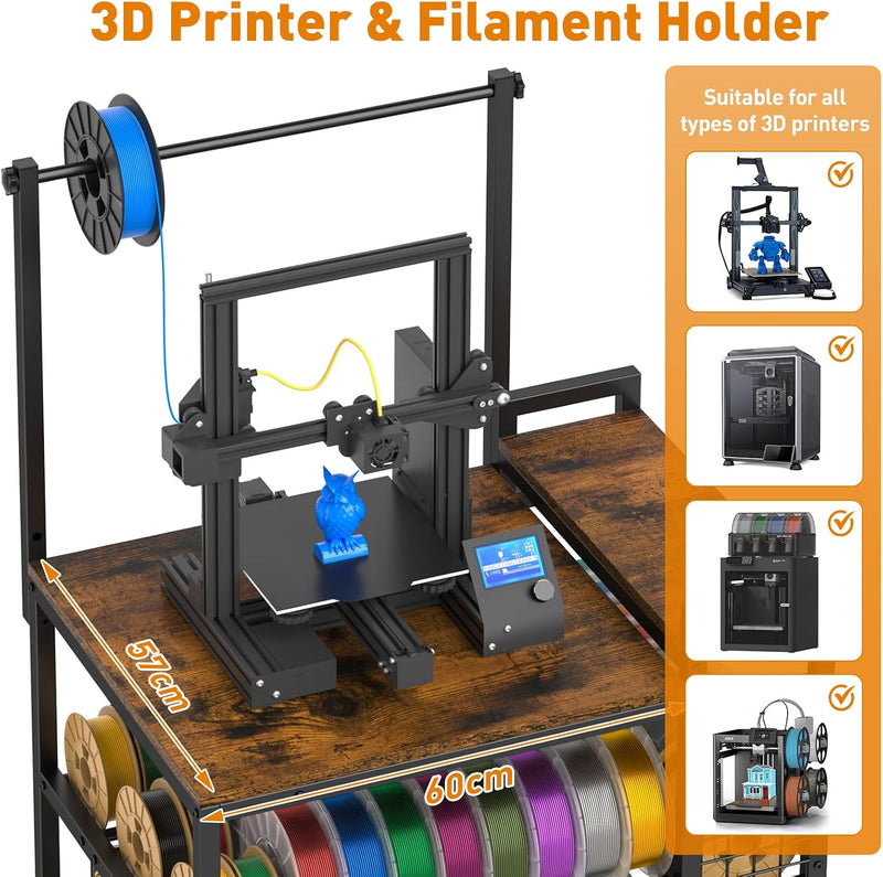 3d Printer Table with Filament Storage Rack