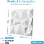 3d Wall Panels in Diamond Design 12"x12" Matt