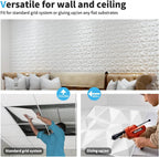 3d Wall Panels in Diamond Design 12"x12" Matt