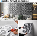 3d Wall Panels in Diamond Design 12"x12" Matt