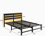 3FT Bed Frame with Charging Station and LED