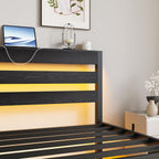 3FT Bed Frame with Charging Station and LED