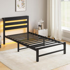 3FT Bed Frame with Charging Station and LED