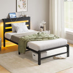 3FT Bed Frame with Charging Station and LED