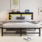 3FT Bed Frame with Charging Station and LED