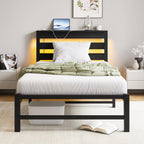 3FT Bed Frame with Charging Station and LED