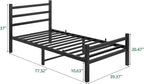 3FT Bed Frame with Headboard LED Lights