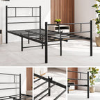 3FT Bed Frame with Headboard Solid Slatted Base