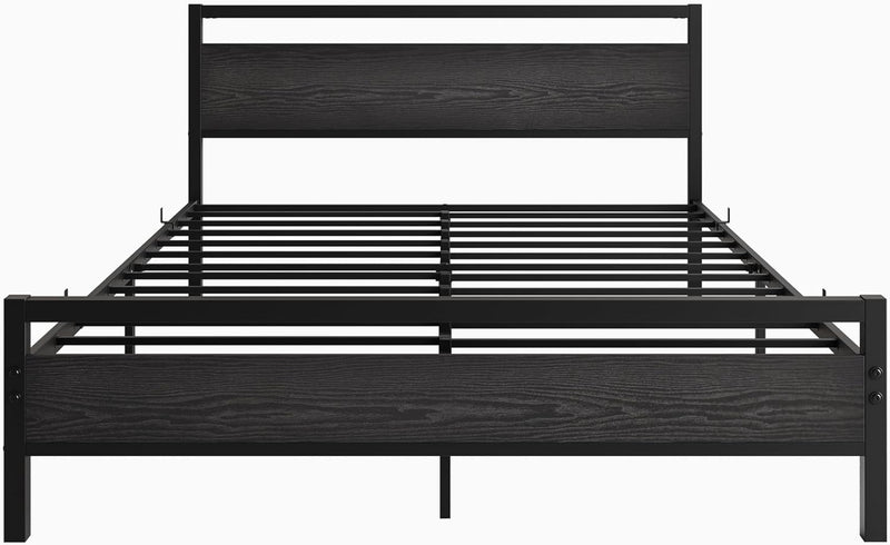 Bed Frame with Wood Headboard