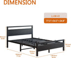 3FT Bed Frame with Wood Headboard