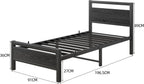 3FT Bed Frame with Wood Headboard