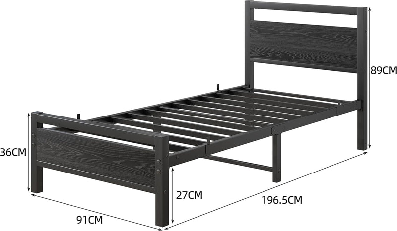 Bed Frame with Wood Headboard