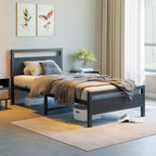 3FT Bed Frame with Wood Headboard