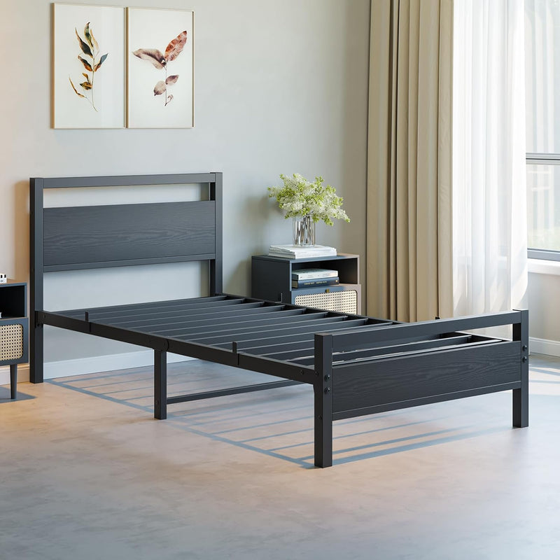 Bed Frame with Wood Headboard