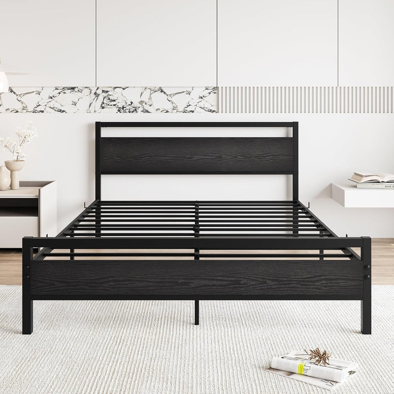 Bed Frame with Wood Headboard