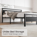 3FT Bed Frame with Wood Headboard
