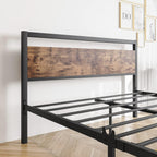 3FT Bed Frame with Wood Headboard