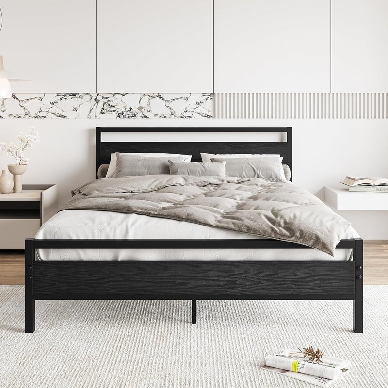 Bed Frame with Wood Headboard