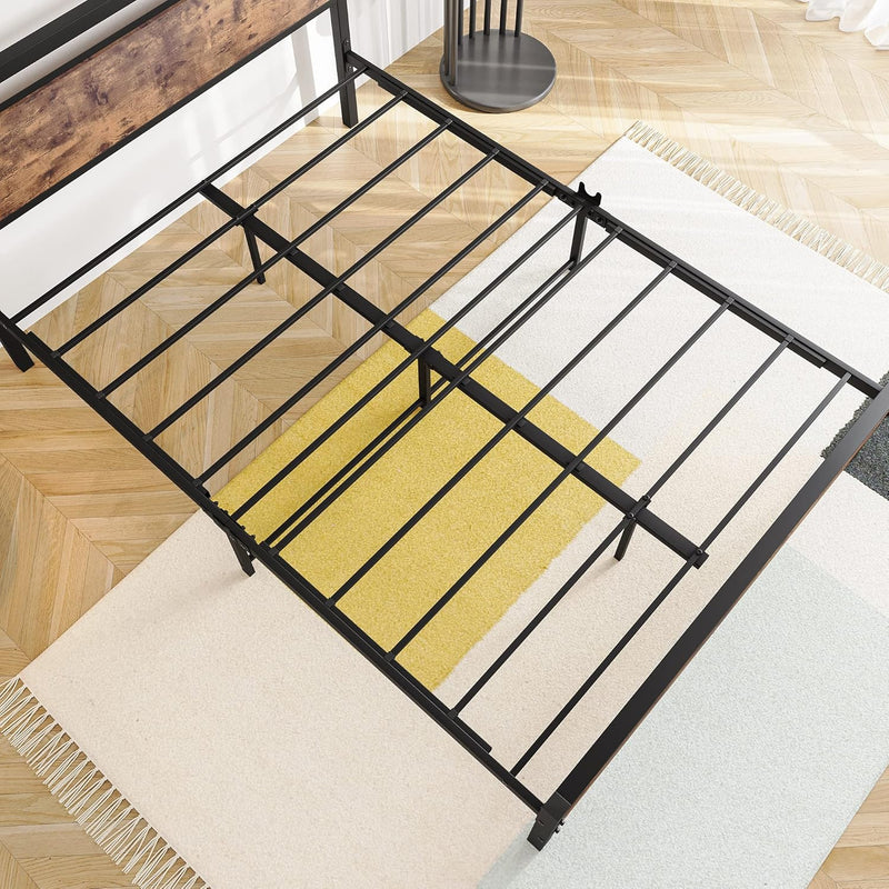 Bed Frame with Wood Headboard