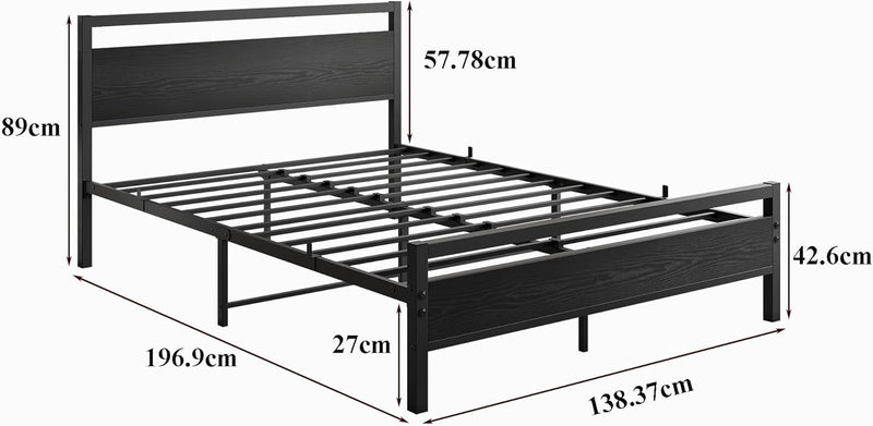 Bed Frame with Wooden Headboard