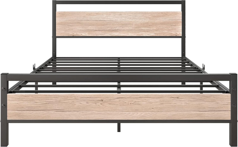 Bed Frame with Wooden Headboard