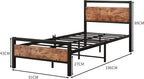 3FT Bed Frame with Wooden Headboard