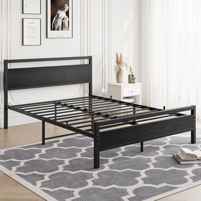 Bed Frame with Wooden Headboard