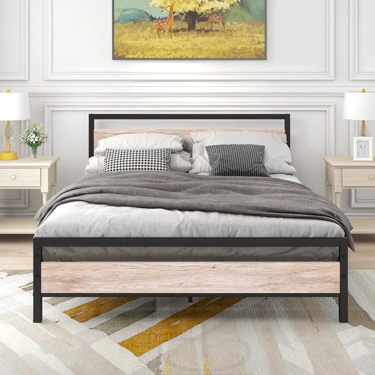 3FT Bed Frame with Wooden Headboard