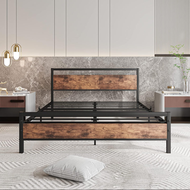 Bed Frame with Wooden Headboard