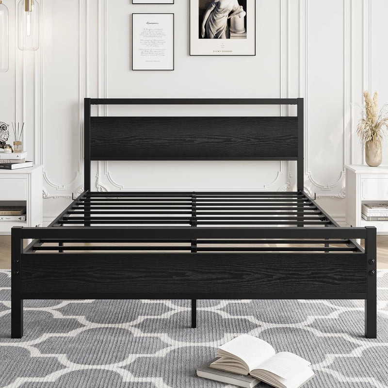 Bed Frame with Wooden Headboard