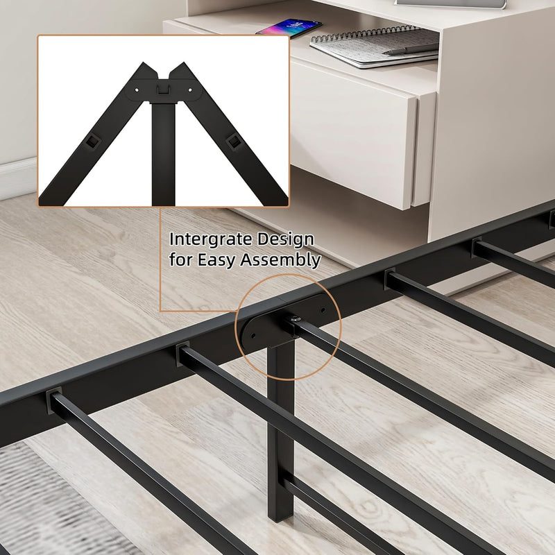 Bed Frame with Wooden Headboard