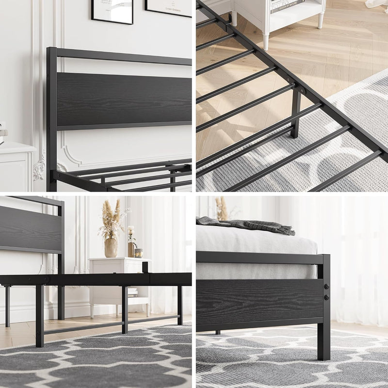 Bed Frame with Wooden Headboard