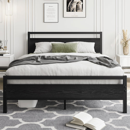 Bed Frame with Wooden Headboard
