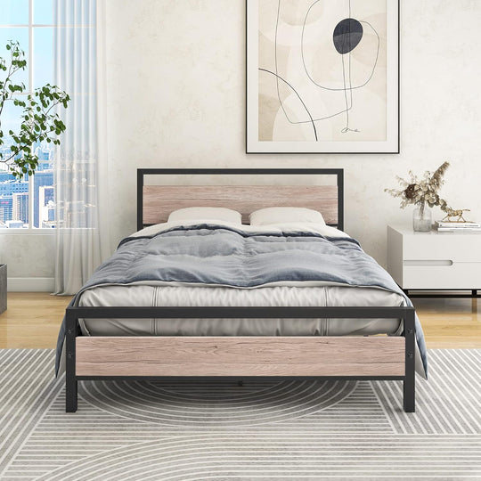 3FT Bed Frame with Wooden Headboard