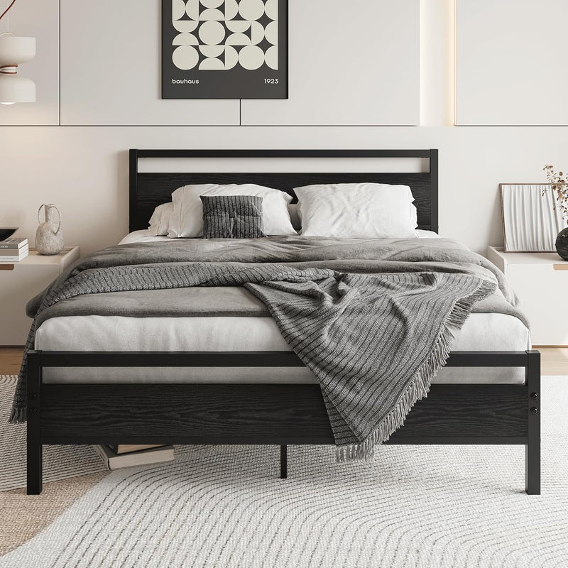 Bed Frame with Wooden Headboard