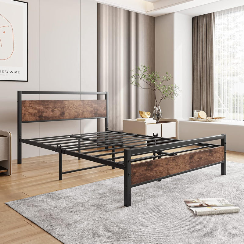Bed Frame with Wooden Headboard