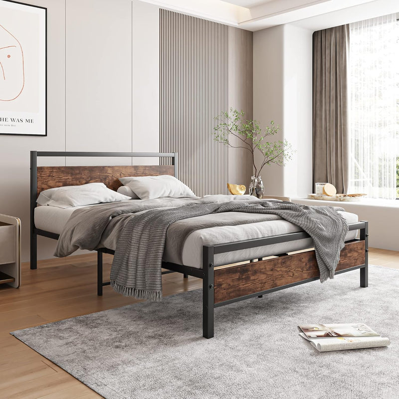 Bed Frame with Wooden Headboard