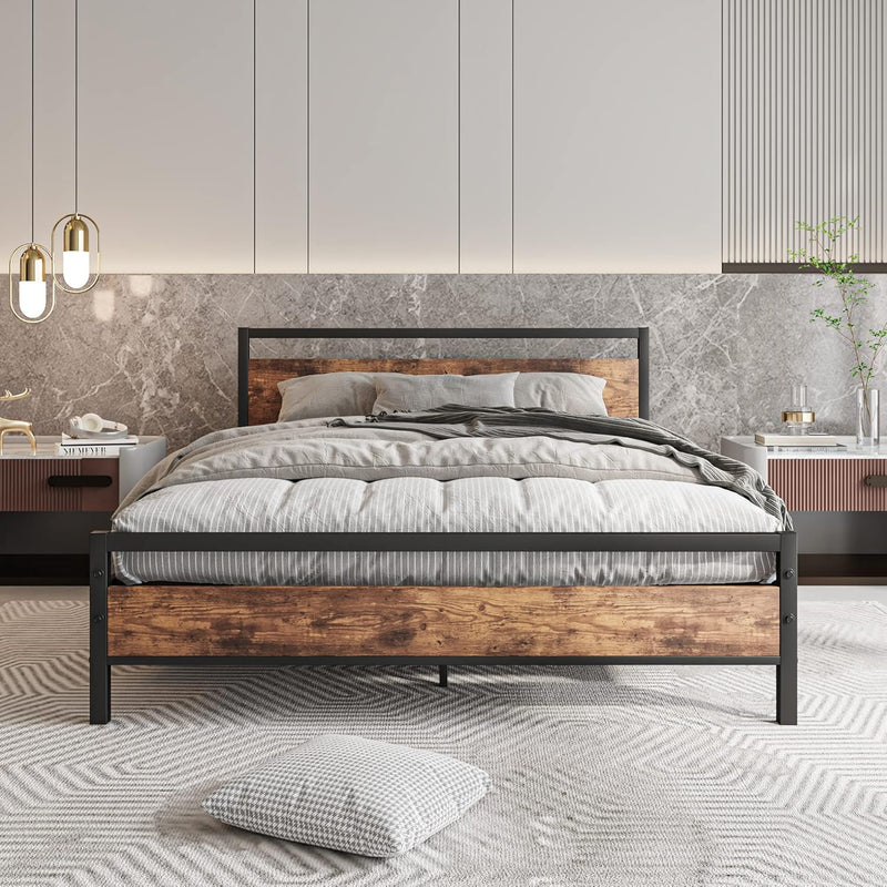Bed Frame with Wooden Headboard