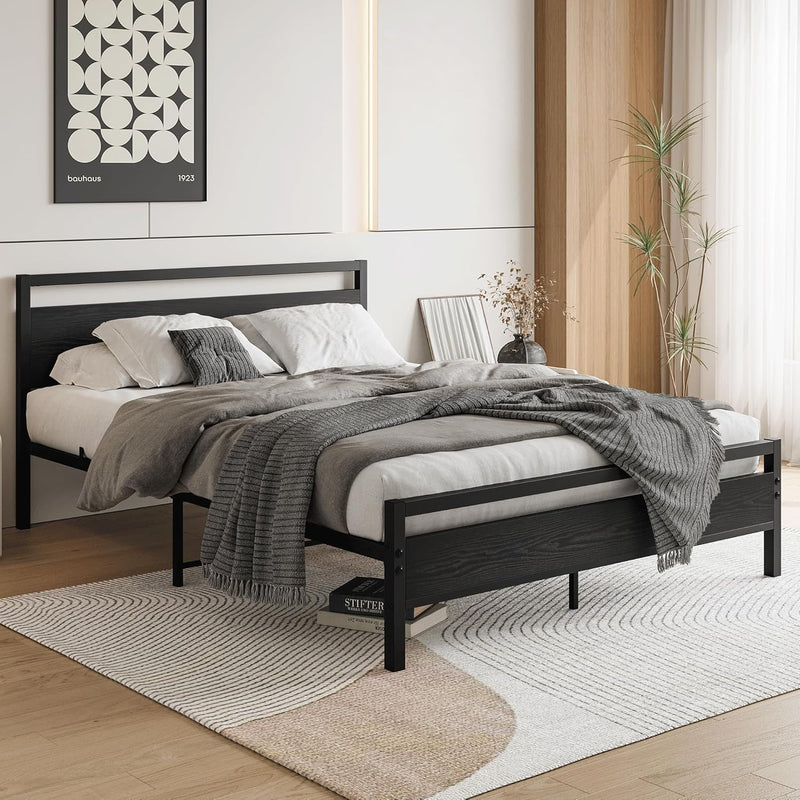 Bed Frame with Wooden Headboard
