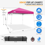 3m X Slant Leg Pop-Up Canopy Tent Instant
