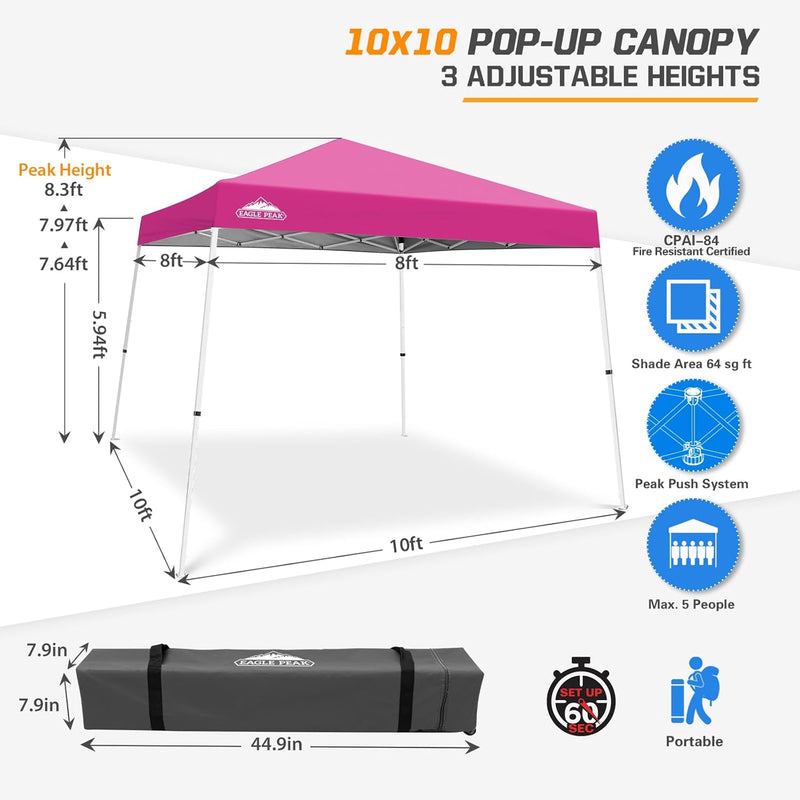 3m X Slant Leg Pop-Up Canopy Tent Instant